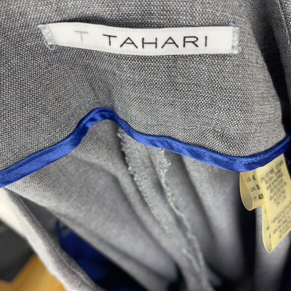 T TAHARI Office / Academia Slightly Flared Gray mid-rise Soft Trousers Size 4β - Picture 6 of 6